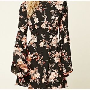 Floral Bell Sleeve Bohemian Dress